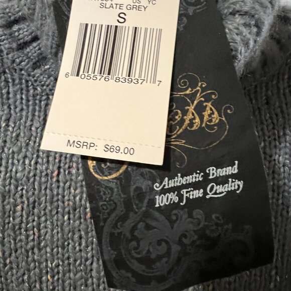 Guess Slate Grey Crop Long Sleeve Sweater - Picture 3 of 8